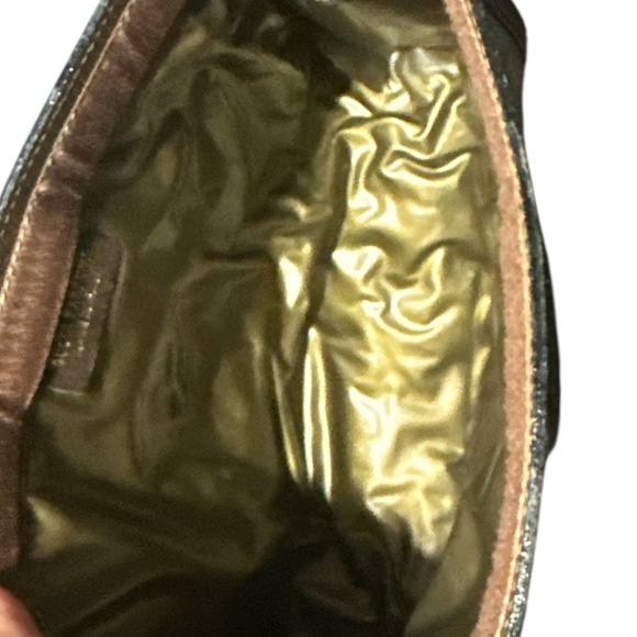 Authentic Vintage Gucci GG Brown & Beige Sherry Line Green/Red Clutch Bag - Picture 10 of 11